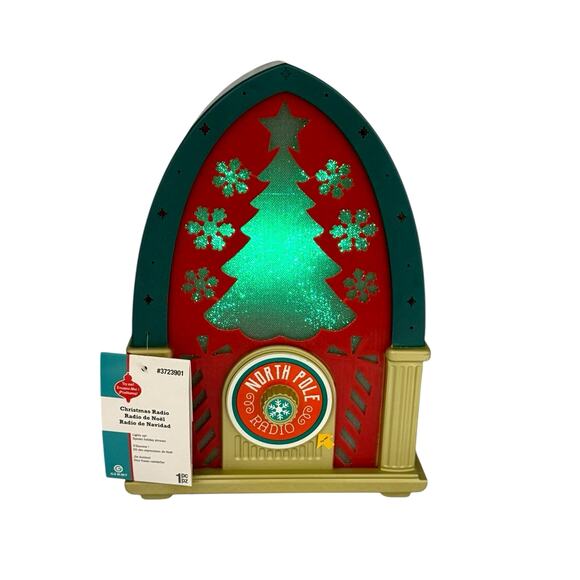 NEW Gemmy North Pole Radio Christmas Prop Lights Up, Sound w/Motion Detection - Picture 4 of 16